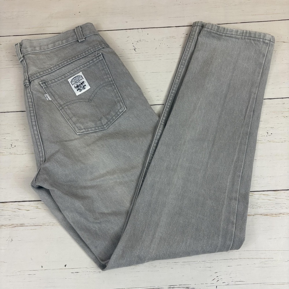 Vintage Levi's White Tab Jeans Mens 30x33 Gray Straight Made In USA 70s 80s